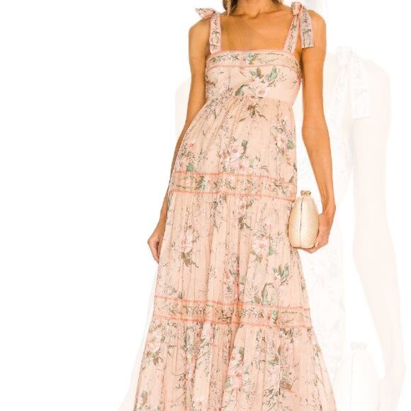 Zimmermann Moonshine Tie Shoulder Floral Linen Blend Dress - Picture 1 of 7